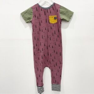 Rags Printed Short Sleeve Romper One-Piece Size 3/4